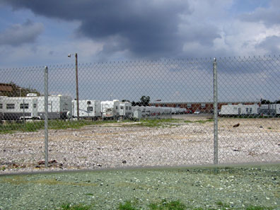 Temporary housing in St. BP. The Lower 9th Ward, by contrast, is so devastated that there's no clean water or power and no FEMA trailers yet